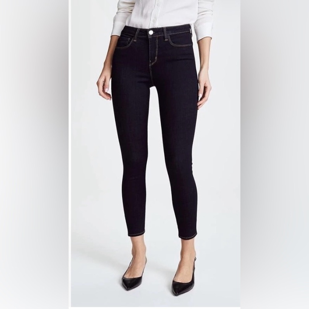 L'AGENCE Womenโs Dark Blue Indigo โMargotโ High Rise Skinny Jeans Size 24